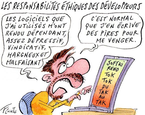 Dessin: Les enjeux éthiques à considérer dans le développement logiciel